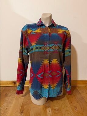 Woolrich Multicolor Southwestern Button-Down Shirt — Red, Blue, Yellow, Brown